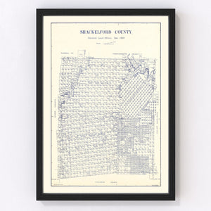 Vintage Map of Shackelford County, Texas 1920