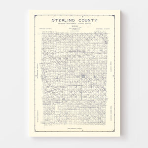 Vintage Map of Sterling County, Texas 1926