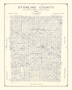 Vintage Map of Sterling County, Texas 1926