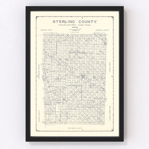 Vintage Map of Sterling County, Texas 1926