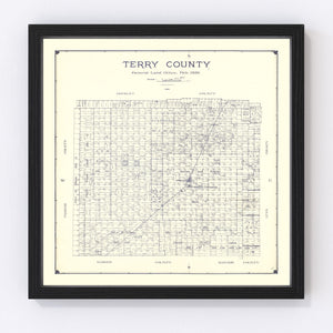 Vintage Map of Terry County, Texas 1926