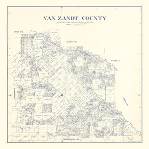 Vintage Map of Van Zandt County, Texas 1921
