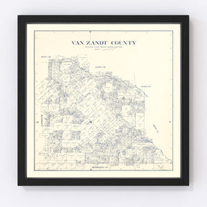 Vintage Map of Van Zandt County, Texas 1921