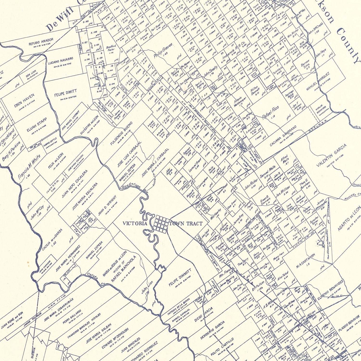 Vintage Map of Victoria County, Texas 1921