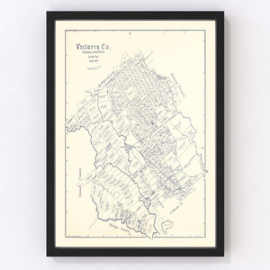 Vintage Map of Victoria County, Texas 1921