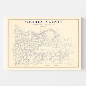 Vintage Map of Wichita County, Texas 1924