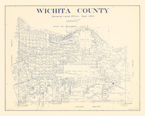 Vintage Map of Wichita County, Texas 1924