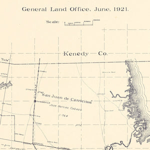 Vintage Map of Willacy County, Texas 1921