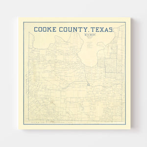 Vintage Map of Cooke County, Texas 1920