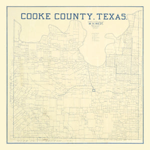 Vintage Map of Cooke County, Texas 1920