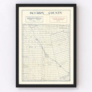 Vintage Map of Scurry County, Texas 1923