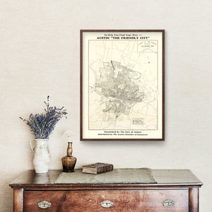 Vintage Map of Austin, Texas 1943
