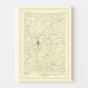Vintage Map of Fort Worth, Texas 1949
