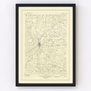 Vintage Map of Fort Worth, Texas 1949
