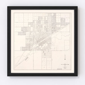 Vintage Map of Abilene, Texas 1930
