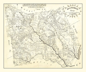 Vintage Map of Montgomery County, Texas 1933