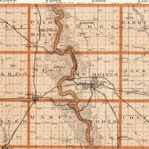 Vintage Map of Boone County, Oklahoma 1904