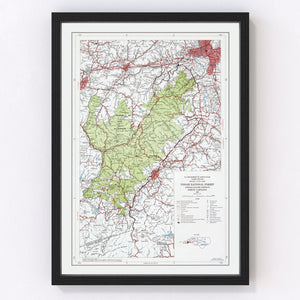 Vintage Pisgah National Forest Map 1966
