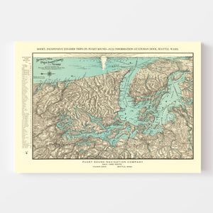 Vintage Puget Sound Map 1910