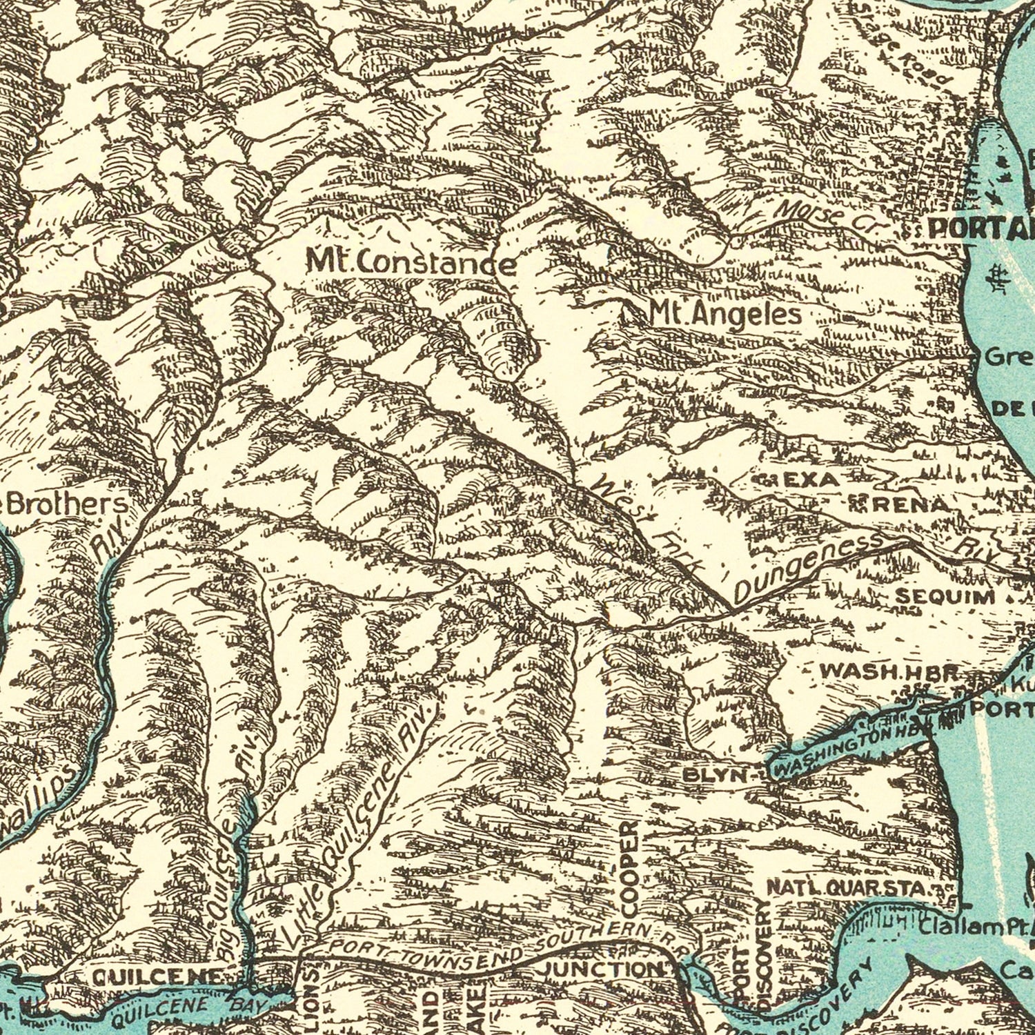 Vintage Puget Sound Map 1910
