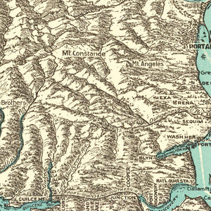 Vintage Puget Sound Map 1910