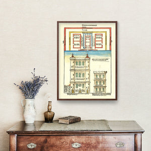 Vintage Temple of Ezekiel Map 1493