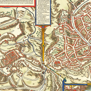 Vintage Map of Jerusalem, Israel 1575