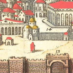 Vintage Map of Jerusalem, Israel 1582