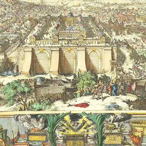 Vintage Map of Jerusalem, Israel 1687