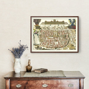 Vintage Map of Jerusalem, Israel 1700