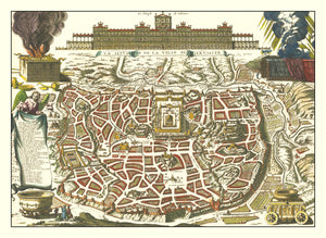 Vintage Map of Jerusalem, Israel 1700