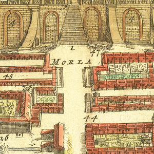 Vintage Map of Jerusalem, Israel 1702