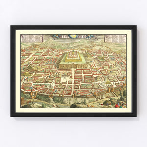 Vintage Map of Jerusalem, Israel 1702
