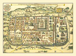 Vintage Map of Jerusalem, Israel 1736