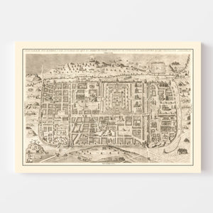Vintage Map of Jerusalem, Israel 1800