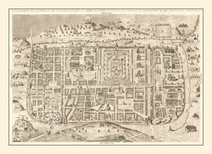 Vintage Map of Jerusalem, Israel 1800