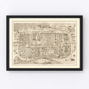 Vintage Map of Jerusalem, Israel 1800
