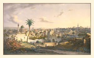 Vintage Map of Jerusalem, Israel 1838