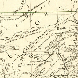 Vintage Map of the Middle British Colonies in North America 1755