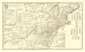 Vintage Map of the Middle British Colonies in North America 1755