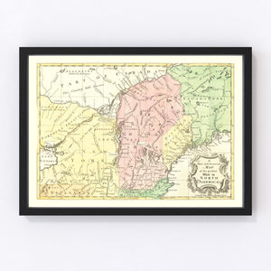 Vintage Map of French & Indian War 1757