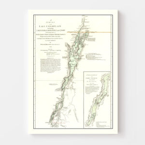 Vintage Lake Champlain Map 1776