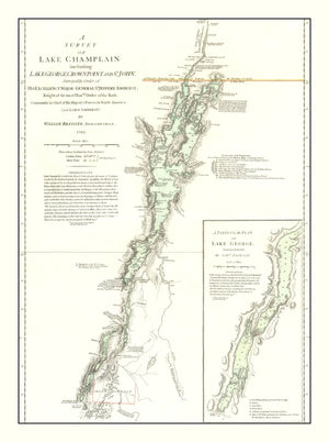Vintage Lake Champlain Map 1776