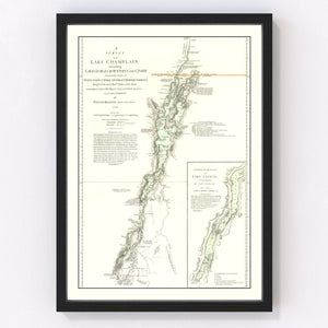 Vintage Lake Champlain Map 1776