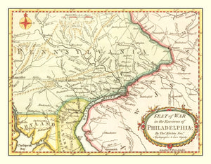 Vintage Map of the War in Philadelphia 1777