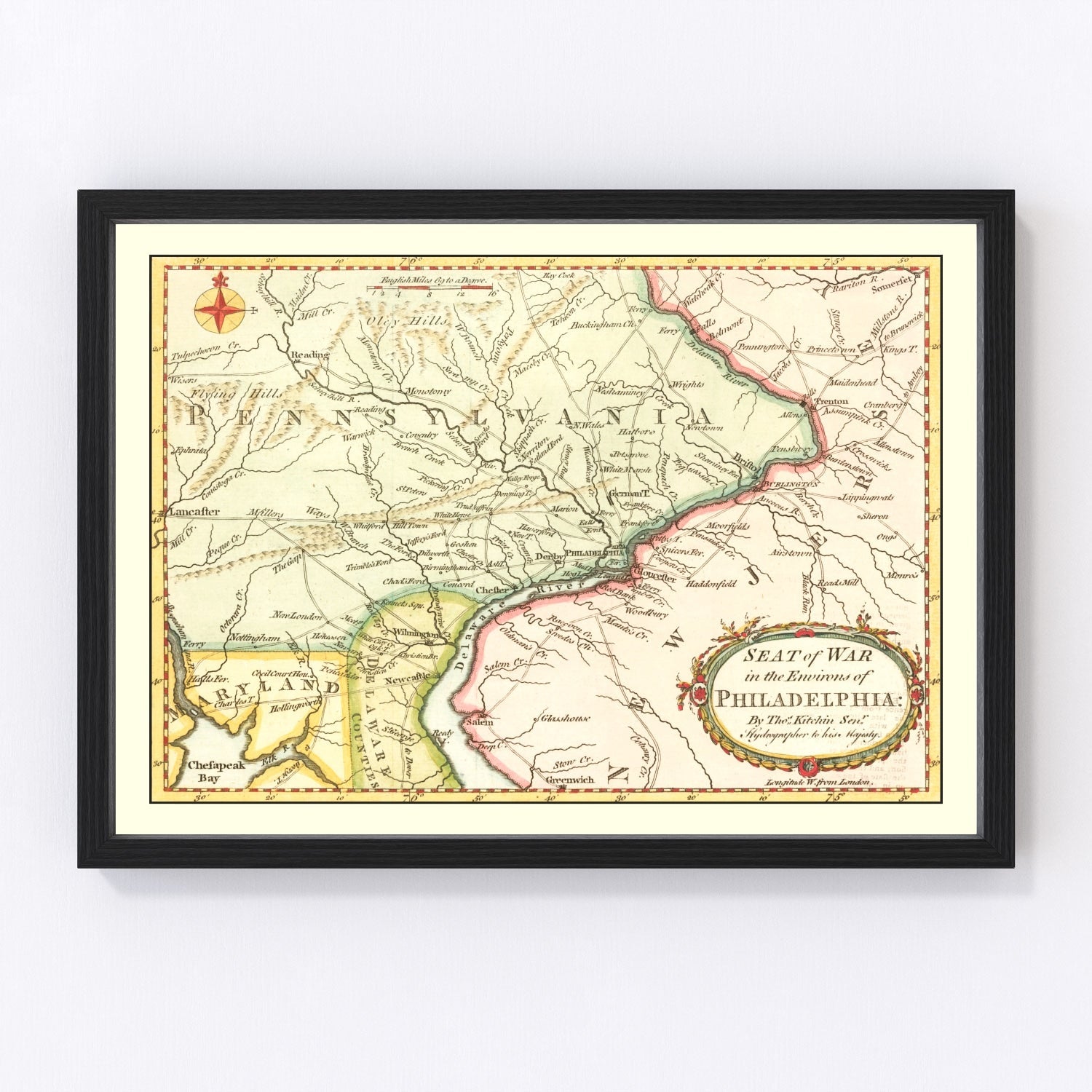 Vintage Map of the War in Philadelphia 1777