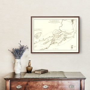 Vintage Revolutionary War Battle Map 1778