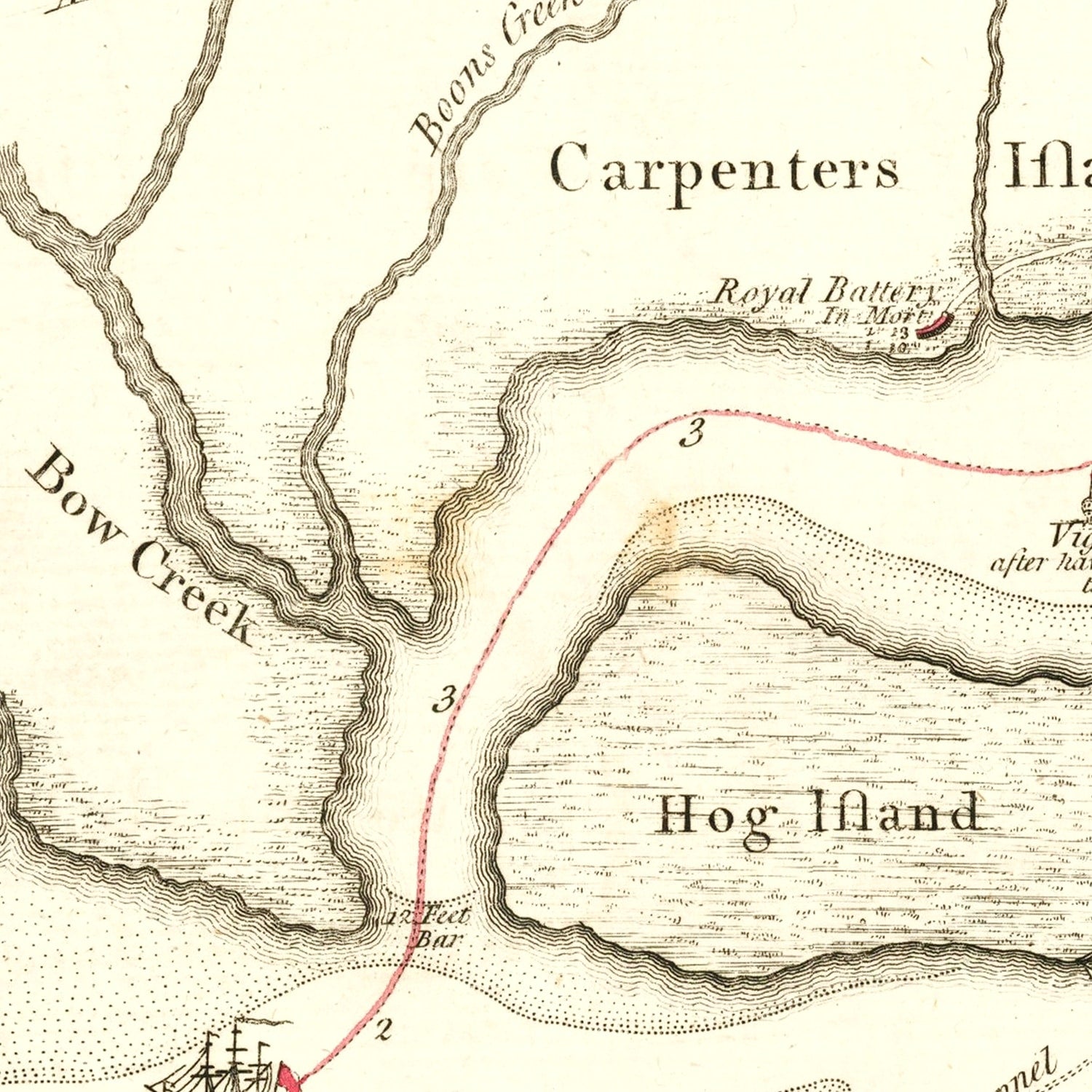 Vintage Revolutionary War Battle Map 1778