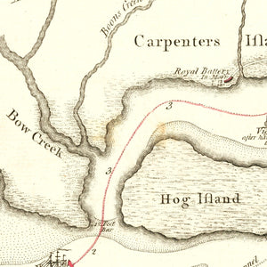 Vintage Revolutionary War Battle Map 1778