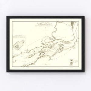 Vintage Revolutionary War Battle Map 1778